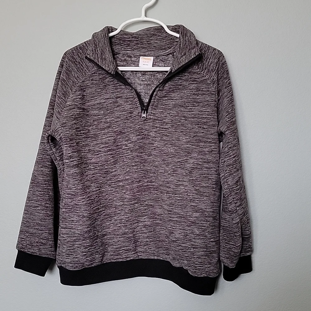 Gymboree gray quarter zip fleece pullover 5-6